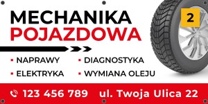 Baner reklamowy - Mechanika Pojazdowa  - gotowe projekty  (wersja 2)