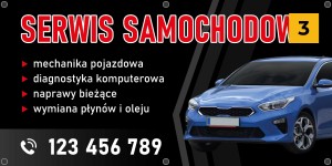 Baner reklamowy - Mechanika Pojazdowa  - gotowe projekty  (wersja 3)