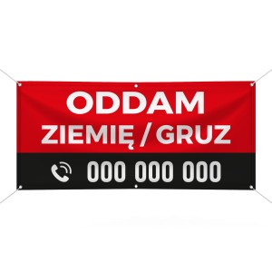 Baner reklamowy -  Oddam ziemię/gruz (wersja 1)