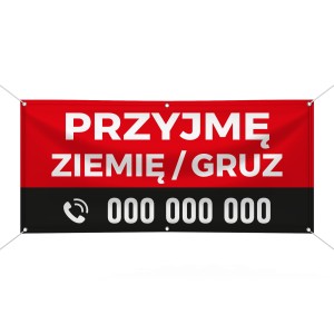 Baner reklamowy -  Przyjmę ziemię/gruz (wersja 1)