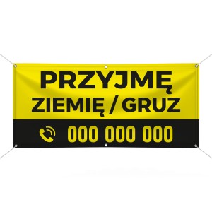 Baner reklamowy -  Przyjmę ziemię/gruz (wersja 2)